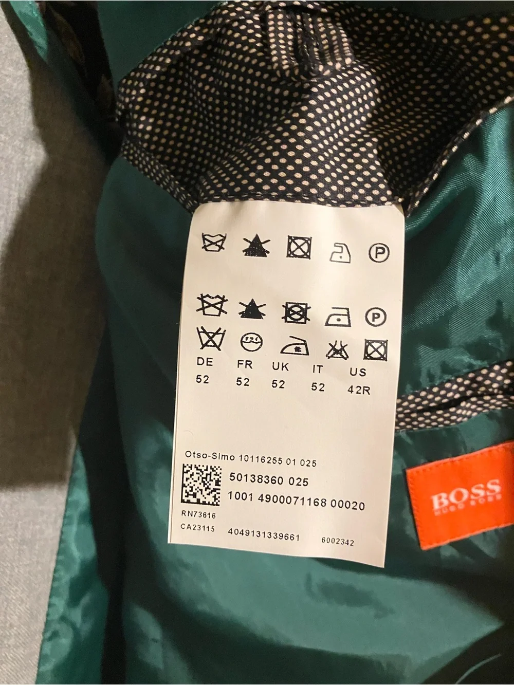 Boss Hugo Boss Light Gray 2 Button Suit Jacket Slim Fit 42R Otso Simo Blazer